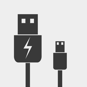 usb cable Icon. Charger icon vector illustration