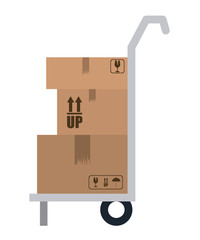 box package and cart icon. delivery and shipping theme. Isolated design. Vector illustration