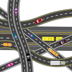 Naklejka premium Abstract road junction. The intersections of various roads. Transport. illustration
