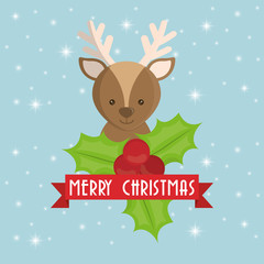 reindeer cartoon icon. Merry Christmas decoration and season theme. Colorful design. Vector illustration