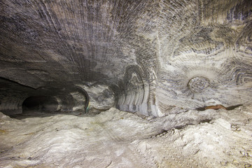 Underground salt mine tunnel