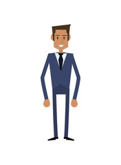 businessman avatar man male suit business person icon. Flat and isolated design. Vector illustration