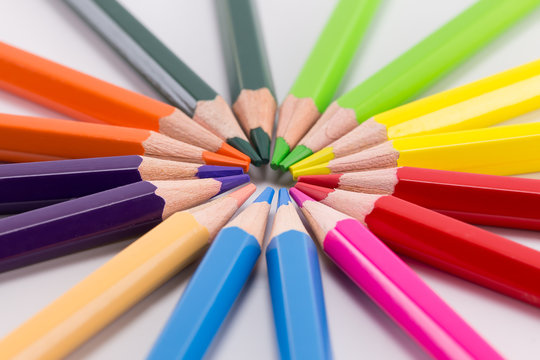 Colorful pencils isolated on background