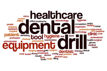 Fototapeta premium Dental drill word cloud