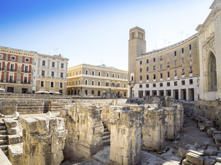 Obraz premium Ancient amphitheater in Lecce, Italy