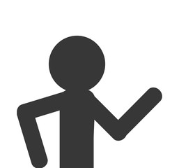 person pictogram silhouette move action person icon. Flat and isolated design. Vector illustration