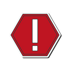 road sign alarm security banner warning icon. Flat and isolated design. Vector illustration