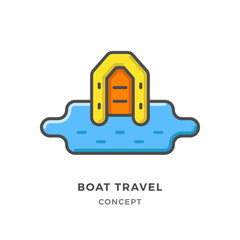 Fototapeta premium Boat travel concept