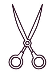 Fototapeta premium scissor instrument and silhouette icon. school and tools theme. Isolated design. Vector illustration