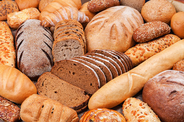 Fresh bread of different varieties