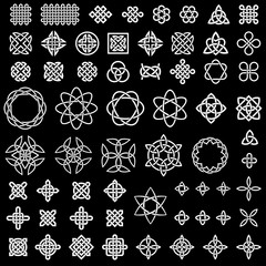 50+ collection of Celtic, Asian (Chinese, Korean, etc.) and other knots for use in your creative projects (vector illustration)