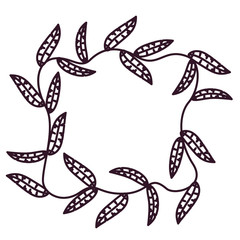 leaf floral garden and silhouette icon. decoration and ornament theme. Isolated design. Vector illustration