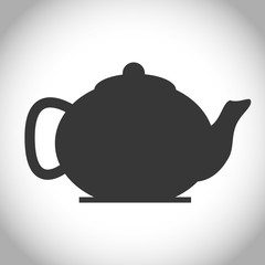 Silhouette of tea kettle icon. Drink and beverage theme. Isolated design. Vector illustration