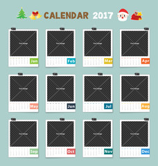 Set of Calendar 2017 with full template design