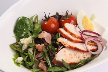 Salad with chicken breast and Bacon