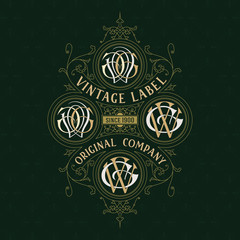 Old vintage card with floral ornament - vector