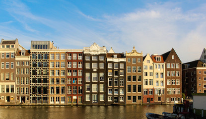 Naklejka premium The house leaning of Amsterdam