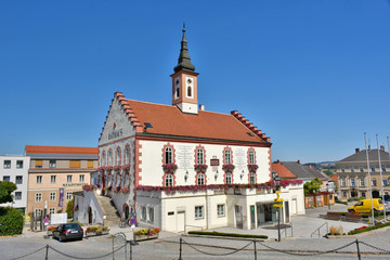 Obraz premium Town hall and main square of Waidhofen an der Thaya, Lower Austria
