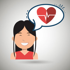 woman heart cardio gym vector illustration eps 10