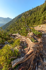 Trekking path in mountains. Greece