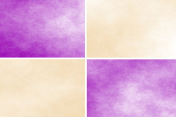 White background with purple and vanilla colored rectangles