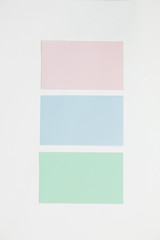 Blank pastel name cards design on white background.