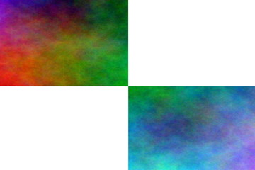 White background with two multicolor rectangles