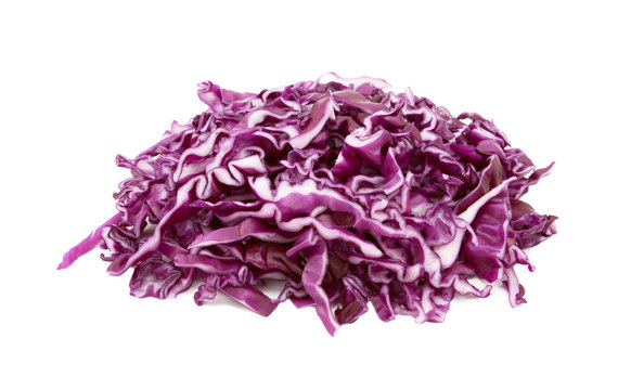 Shredded raw red cabbage