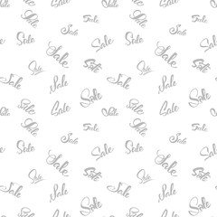 Fototapeta premium Sale seamless pattern - word, written and arranged composition in the background, it can be used to design actions holidays