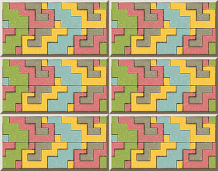 Ceramic tile pattern 402 geometry ladder assembling