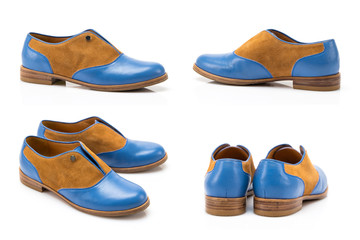 Fashionable youth shoes in four angles