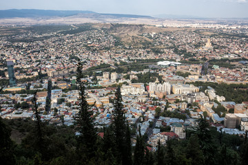  Aerial view on the center of Tbilisi, capital of Georgia