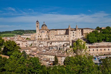 Fototapeta premium Urbino is a walled city in the Marche region of Italy, medieval town on the hill