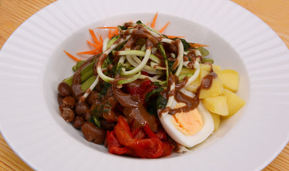 plate with vegetables. close up
