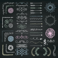 Set of Vector Decorative Hand Drawn Design Elements