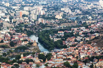  Aerial view on the center of Tbilisi, capital of Georgia