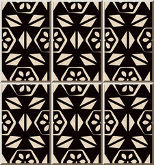 Ceramic tile pattern 476 polygon cross triangle flower