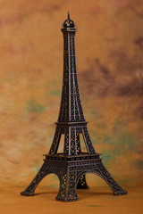 Eiffel Tower   on abstract yellow background