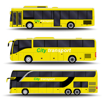 city transport. Bus side view.