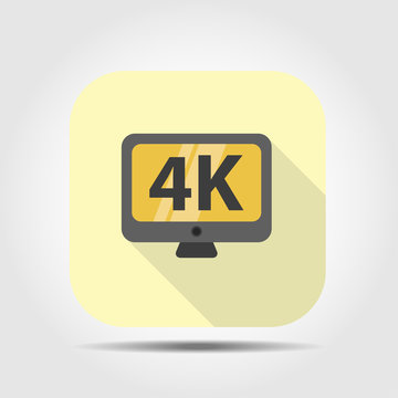 4K flat icon with long shadow