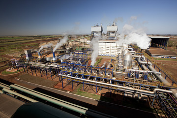 sugar cane industrial mill processing plant in Brazil