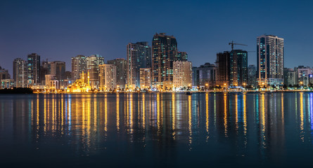 Night view of Sharjah UAE