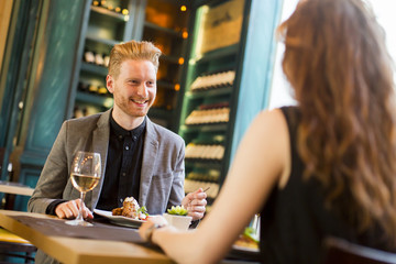 Young couple having diner