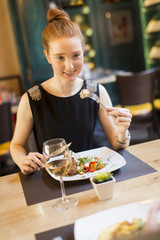Young woman in restaurant