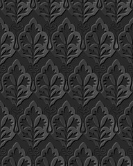 Dark 3D paper art 491 garden leaf abstract
