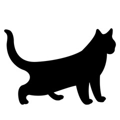 Cat profile black silhouette vector illustration isolated