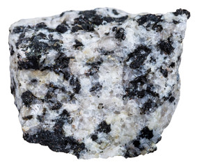natural white and black granite mineral isolated
