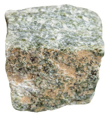 quartz mica schist stone isolated on white