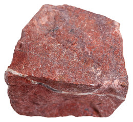 red jasper mineral isolated on white