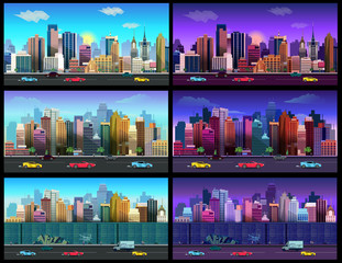 City Game Backgrounds Set